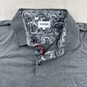 Duchamp Polo Mens XL Gray Golf Shirt Performance Stretch Luxury Preppy Casual